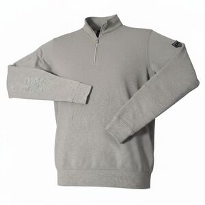 Peter Millar Quarter Zip Pullover Mens Size S Grey Cotton Long Sleeve Golf